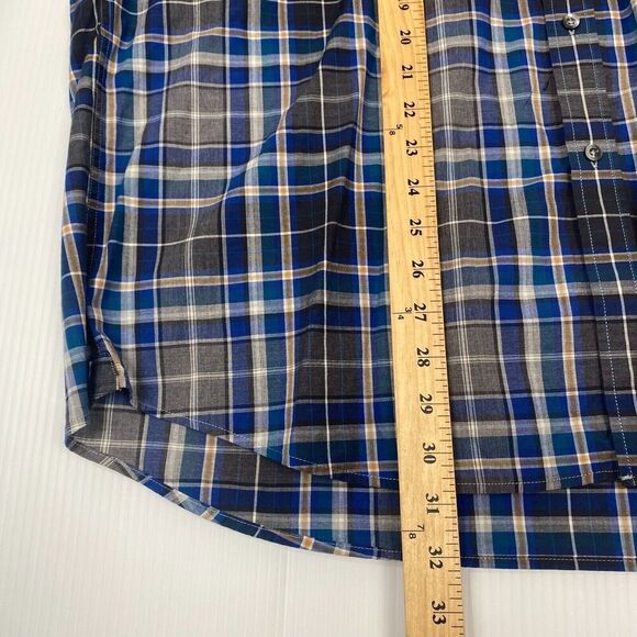 LACOSTE Men's Size 45  Blue Striped Long-Sleeve Button-Down Shirt Logo Cotton - Picture 7 of 15